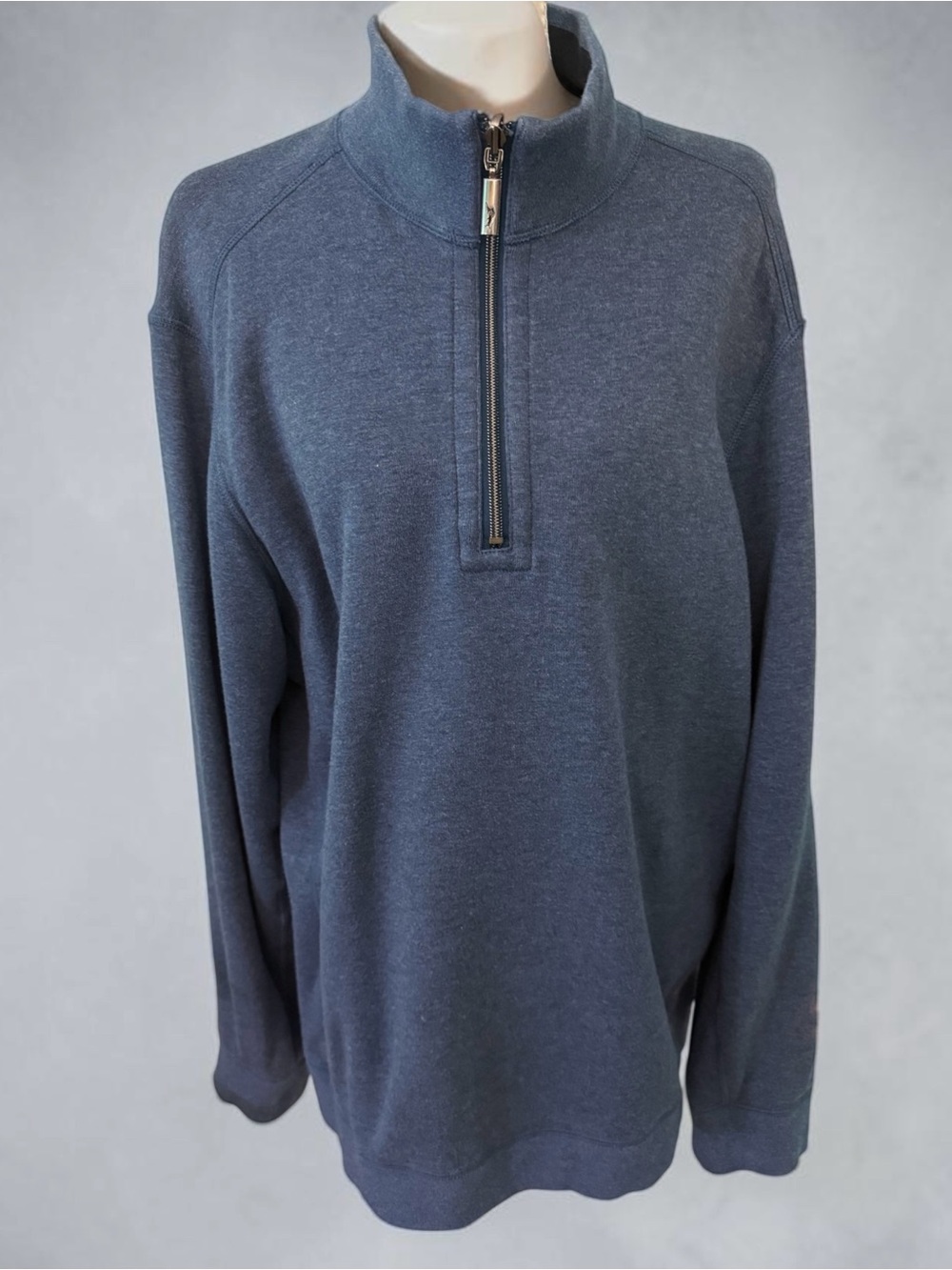 Tommy Bahama Men's Half-Zip Pullover Sweater - Heather Navy Medium